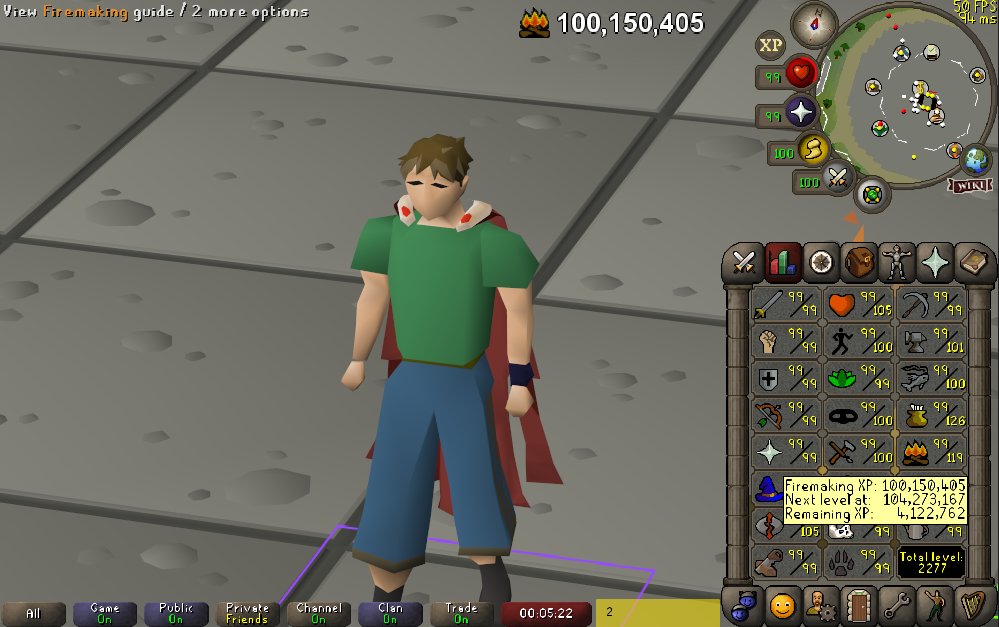 100m/200m log fire old school runescape video game