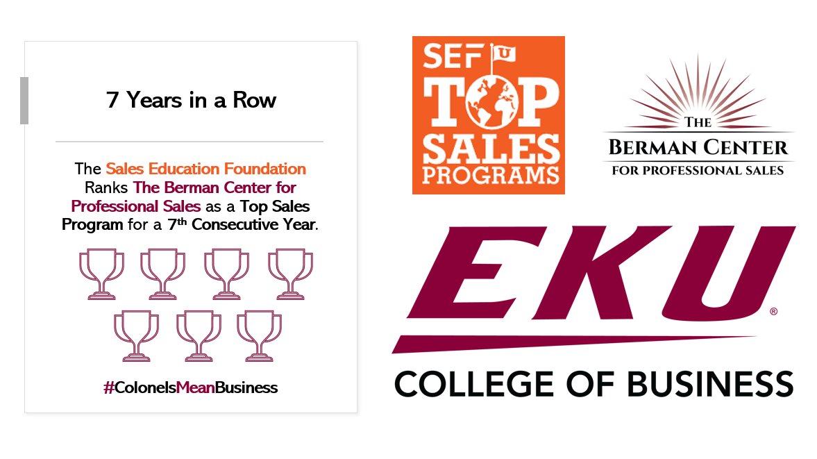 Did you know <a href="/SalesEdOrg/">Sales Education Foundation</a> ranked @SellingAwesome as a Top Sales Program for 7 consecutive years? We're proud of the work done by our students &amp; faculty to make this program one of the best in the country. A BIG THANK YOU to <a href="/drleeallison/">LA</a> &amp; <a href="/EdgeGogol/">Ed Gogol</a> for their leadership! #GoBigE