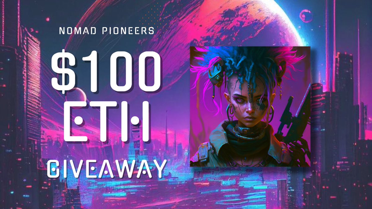 Greetings Nomads,

We’ve decided to giveaway $100 in ETH due to all the support we’ve received.

Interested? Follow the steps 👇 

1) Follow <a href="/NomadWastelands/">Nomad Wastelands</a> 
2) RT + Like
3) Tag 3 friends 

Winner will be DMed in 72h, good luck.