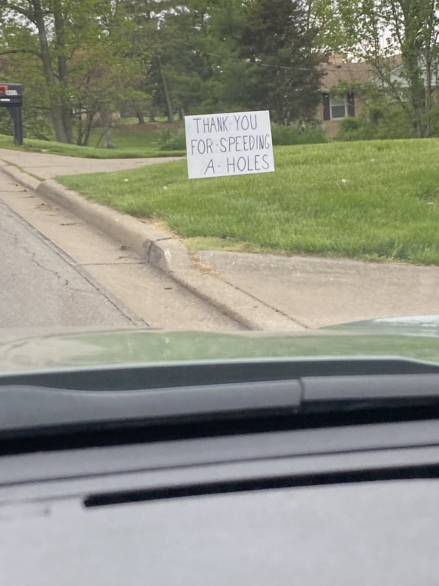 WillBasil's tweet image. The burbs have an interesting take on pedestrian safety. 

CC: @cincinnastywomn because I feel like you’ll appreciate this sign