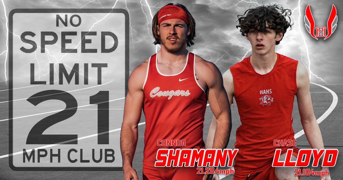 Welcome this year's 21mph Club members:
Connor Shamany (SR): 21.284mph
Chase Lloyd (8th): 21.104mph