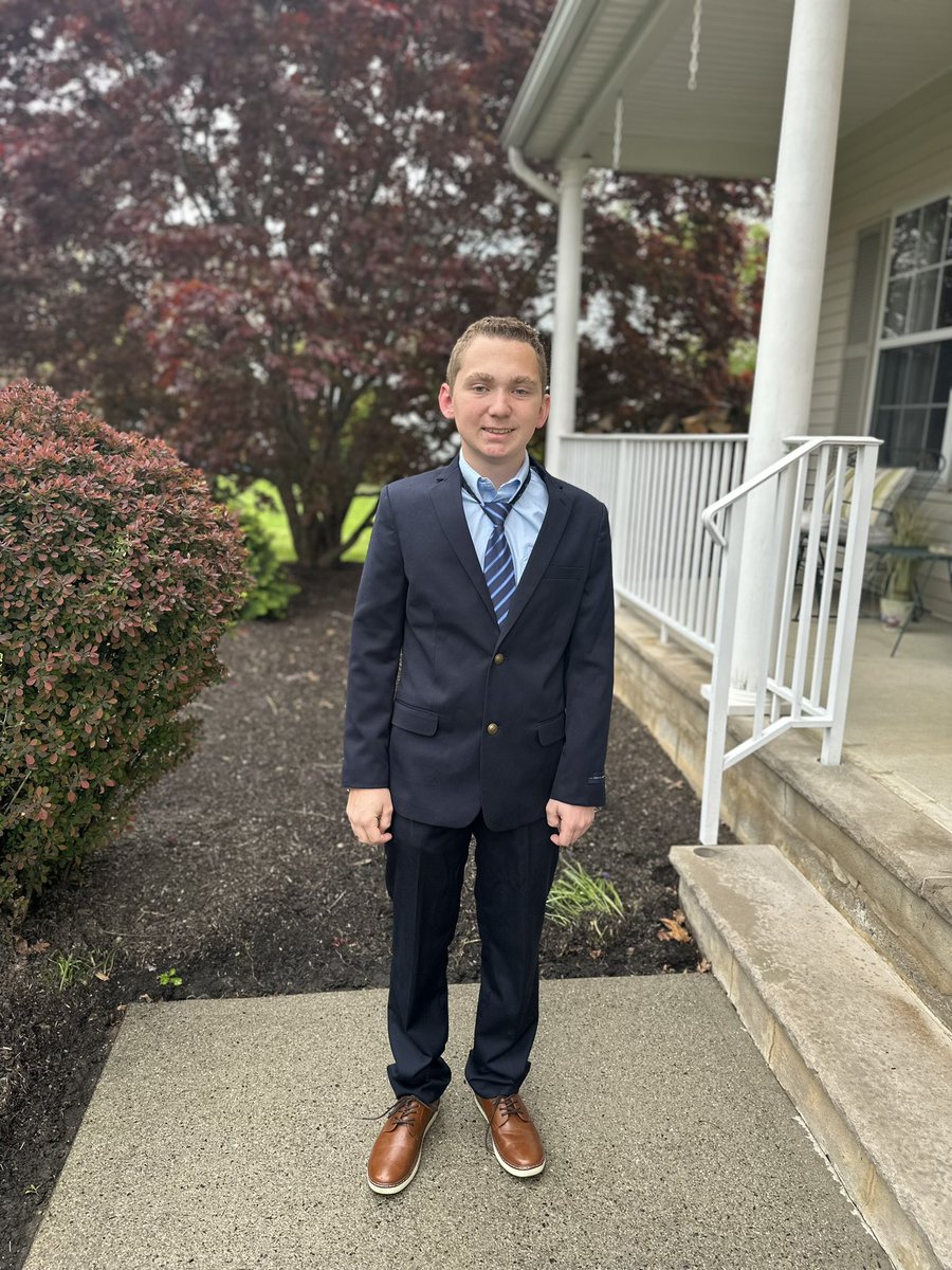 Wishing all of the Juniors a wonderful time at prom tonight. So excited for Jacob to be nominated for prom king. ❤️ oh and he fixed tie after this pic. Lol