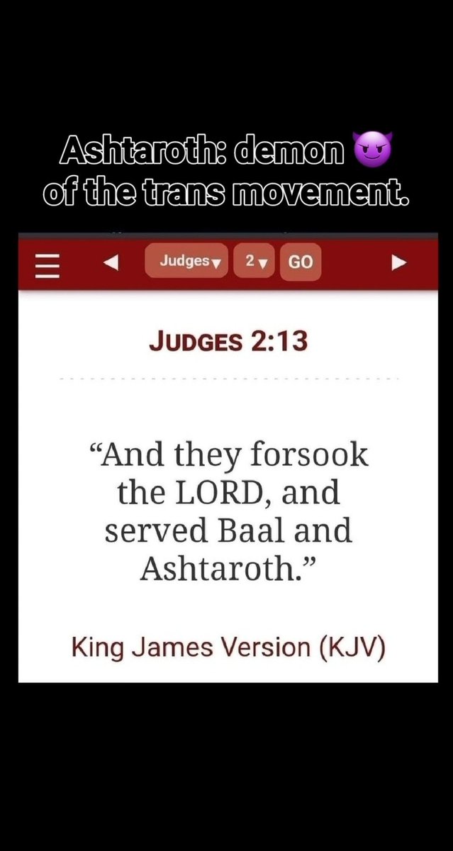 Davids_Sarcasm's tweet photo. @CBSNews DNA doesn't change because of cosmetics, makeup, attire, or mutilation.
Others have more compelling rights that are based on objective reality.
The trans movement is based on a spiritual condition that may cause distributed emotions and intolerance. #Ashtaroth
Judges 2: 13 https://t.co/pdFUNB2S53