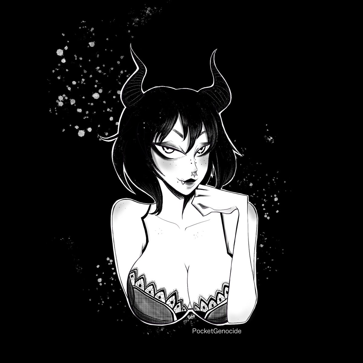 🖤
#MonsterGirls #demongirl #ocart #originalcharacter #demonart #creepycute