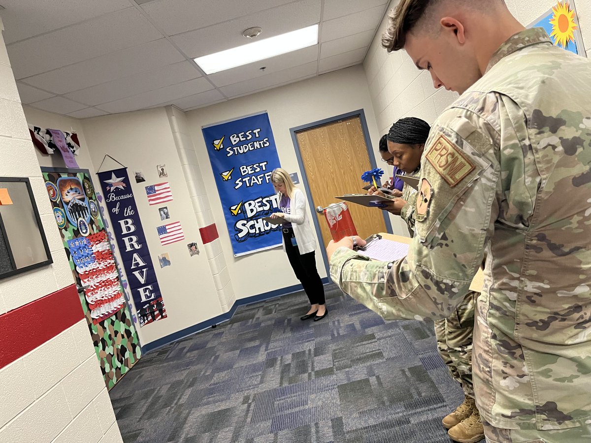 LukeJets's tweet photo. A big thank you to Luke AFB, Arizona-56th Fighter Wing & Dr. Isai for judging and Kennedy & Ember who toured our guests for our annual door decorating contest for Purple Up! Winners will be celebrated and officially announced next week! πβοΈβοΈβοΈπ #lukejets #oneteamonemission https://t.co/StbuKNGIbz