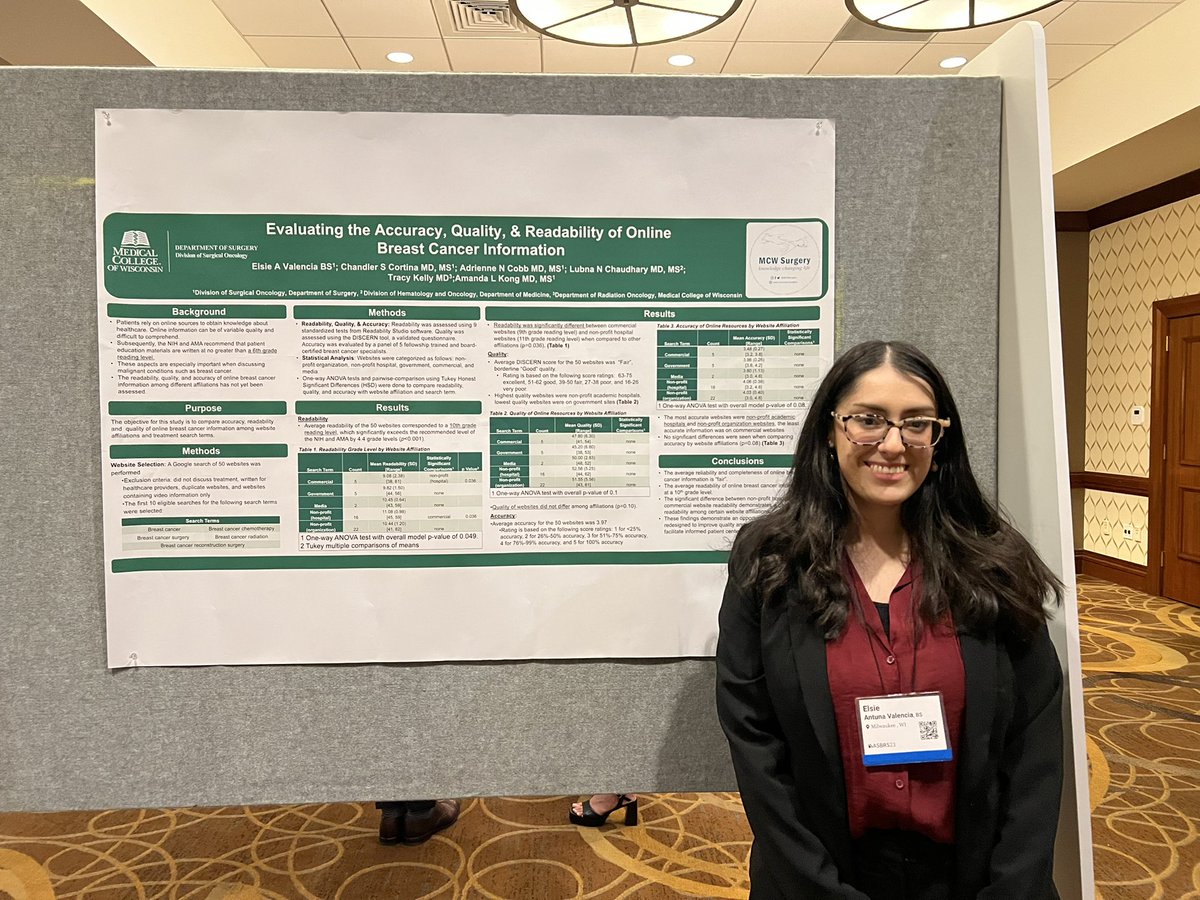 Amanda L Kong, MD MS (@amandakongmd) on Twitter photo Big congrats to Elsie Antuna Valencia on her first poster at #ASBRS2023 ! Here’s to the beginning of a bright surgical career <a href="/Elsiegvalencia/">Elsie Valencia</a> <a href="/MCWSurgery/">MCW Surgery</a> <a href="/mcwsurgonc/">MCW SurgicalOncology</a> Big congrats to Elsie Antuna Valencia on her first poster at #ASBRS2023 ! Here’s to the beginning of a bright surgical career <a href="/Elsiegvalencia/">Elsie Valencia</a> <a href="/MCWSurgery/">MCW Surgery</a> <a href="/mcwsurgonc/">MCW SurgicalOncology</a>