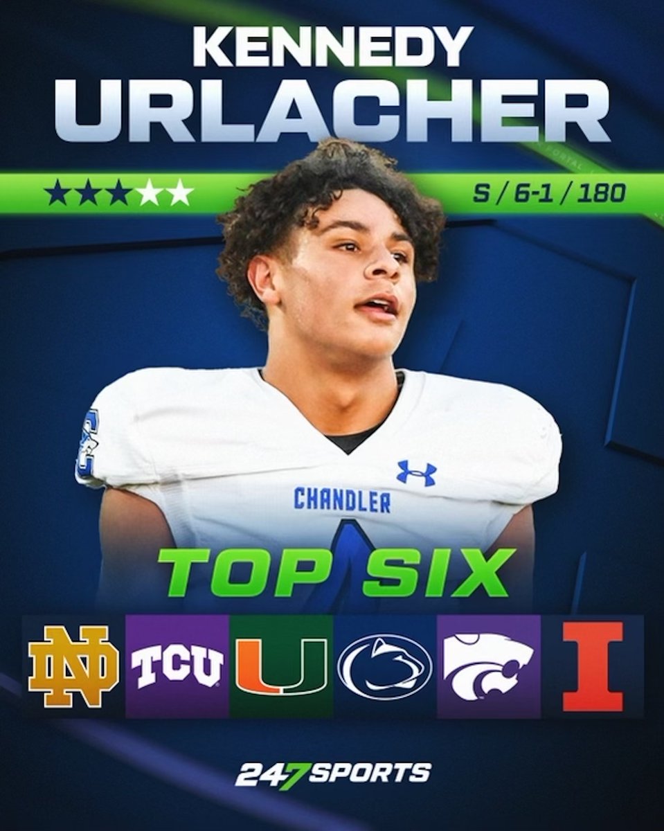 Tom Loy on Twitter "Threestar safety Kennedy Urlacher has narrowed