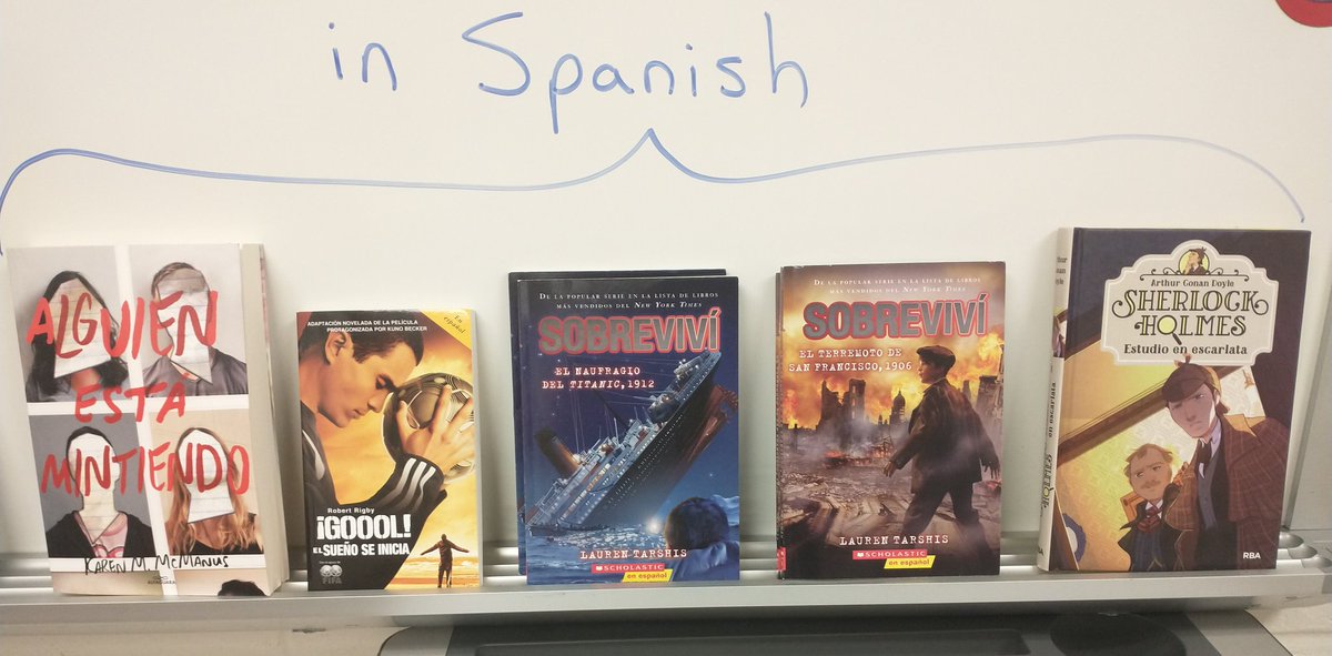 slynde_JML's tweet photo. So excited about the newest books added to our EL classroom library. What a fun way to help our ELs remain literate in their first languages! Check out our newest additions written in Spanish, French, Somali and Arabic. More to come soon! @JML_MS_OFFICIAL #jmlPride https://t.co/Vh1NSekAEi