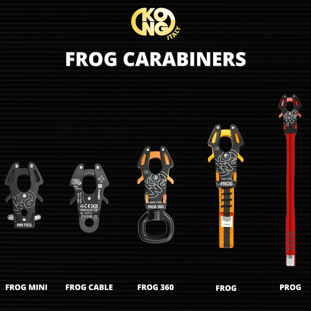 Shopwithmtn's tweet photo. With an automatic clamping action that engages when it touches the anchor point, the Kong Frog makes the concept of a carabiner thought of as a “hook” obsolete. The Frog is a totally new connector both in its appearance and mechanism. 

Shop today at https://t.co/UjZvFaMGoL https://t.co/sxMr6D4PJj