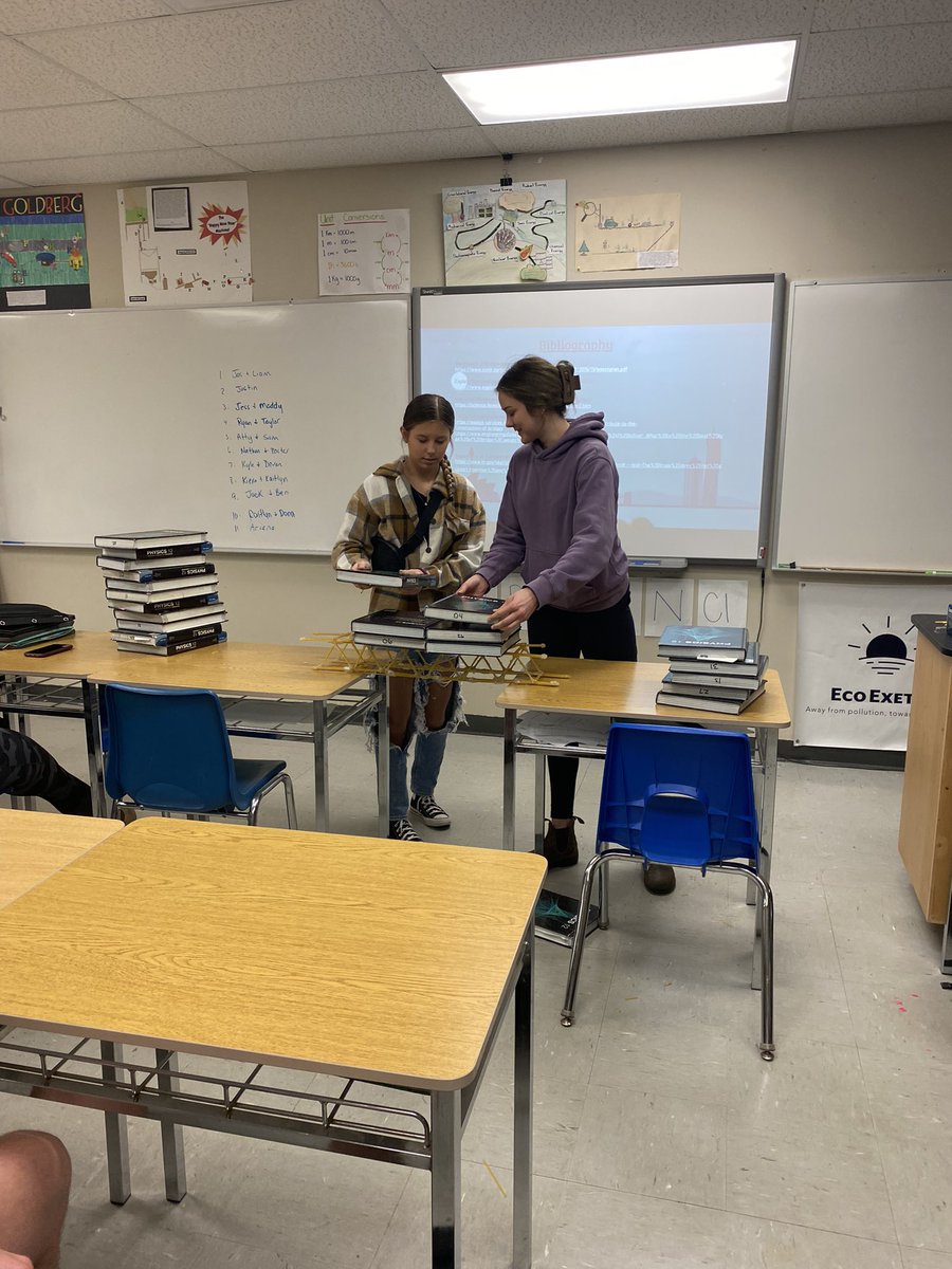 Hey <a href="/MitchellDHS/">Mitchell DHS</a> , we hear you tested your fettuccine bridges in Physics today.  Did you beat our 95.5 pounds?  It’s ok, we already know the answer ;)   The competition resumes Monday! #physicsPHun #friendlycompetition #iteachphysics  <a href="/yourschools/">Avon Maitland District School Board (AMDSB)</a> <a href="/shdhspanthers/">South Huron DHS</a> <a href="/MigchelsMandy/">Mandy Migchels</a>