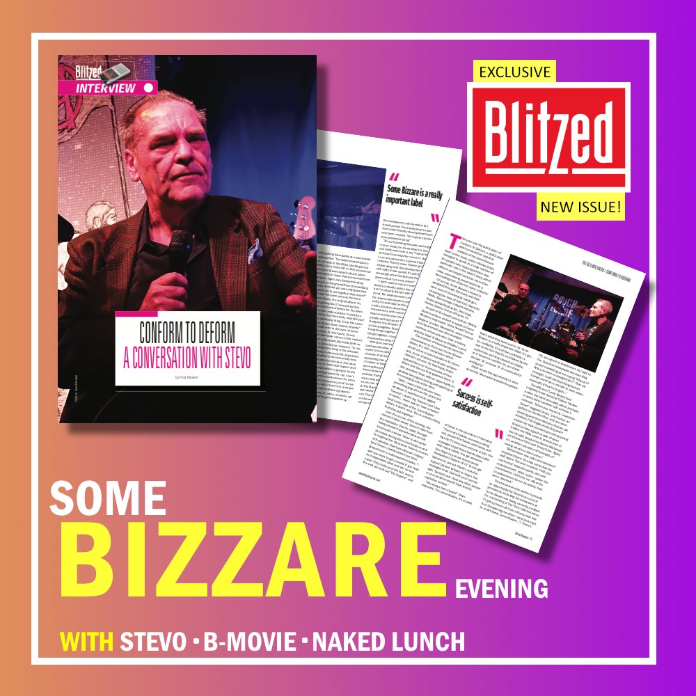 In the new Blitzed, we report back from the Some Bizzare evening, where Wesley Doyle was in conversation with maverick label boss Stevo. Plus music care of B-Movie and Naked Lunch. 

Pre-order the new issue of Blitzed today:
📷Buy online (Print): bit.ly/3oIXi75