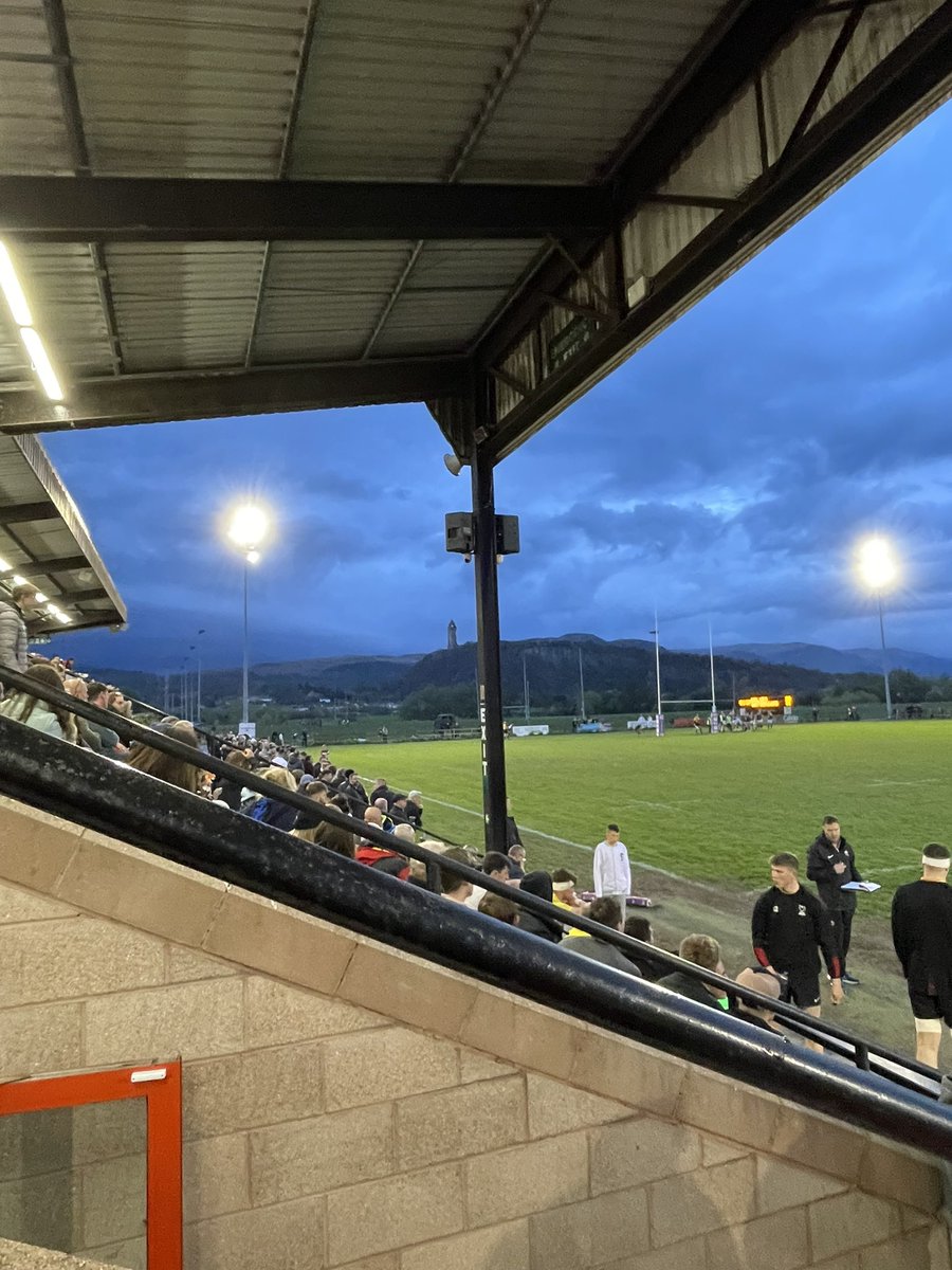 Great win for @WATSONIANFC tonight in what has to be the most picturesque rugby ground in scotland @StirlingCounty @SuperSeriesRug and @Broony110 made his debut #debut #loverugby
