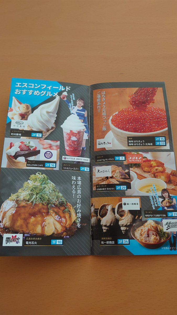 meru511's tweet photo. オープン戦の時には無かったグルメガイドが出来てました😋
これは便利です♪
#エスコンフィールド北海道
#gourmetGuide
#球場グルメ https://t.co/dhbXdHxuZv
