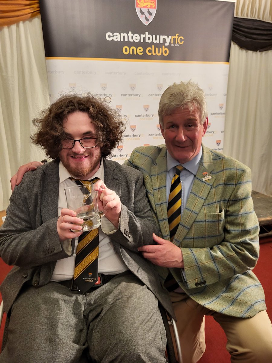 sheleia's tweet photo. Owen was awarded 'Most improved player -Hellfires' at tonight's end of season dinner. Here he is with @cantrugby chairman Giles Hilton. 
@Canterburywrc #wheelchairrugby #Canterbury #Canterburyrugbyfootballclub #canterburyhellfireswheelchairrugbyteam #oneclub #hellfires https://t.co/Hp4yncwOWl