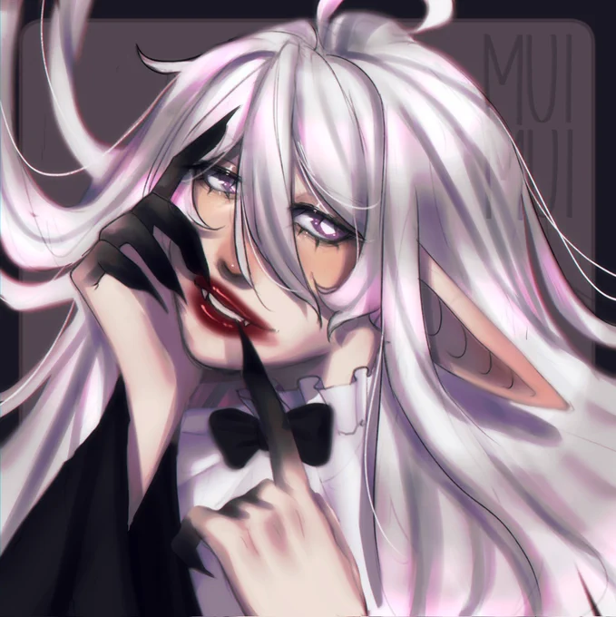 C0mm for magnificent @/insomnaec  I really like how it's turned out, I enjoyed drawing blood too #muiillust #Vtuber #VtuberUprising