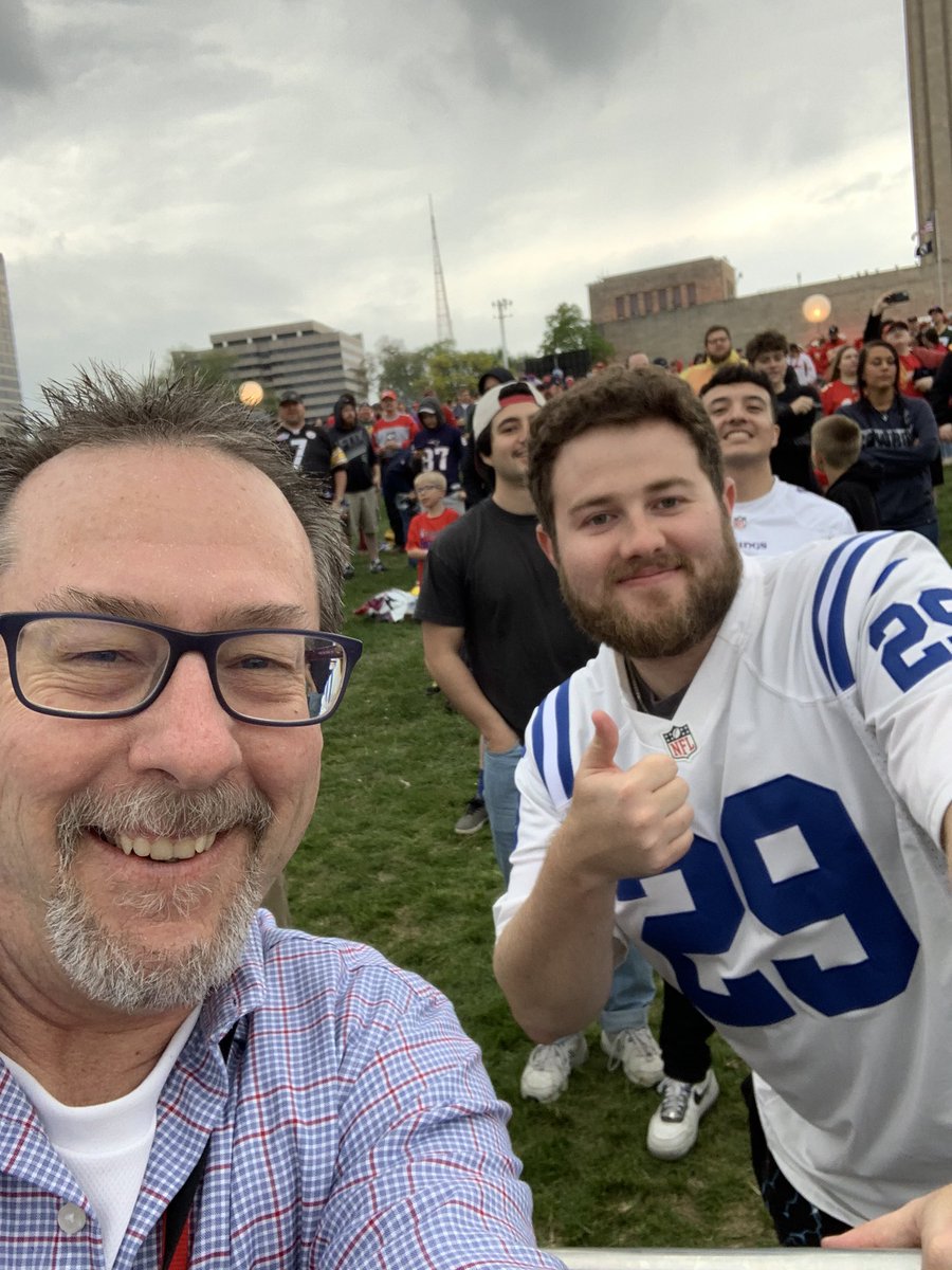 <a href="/blakeschmida2/">Blake</a> Colts fans in KC #NFLDraft looking forward to tonight! Blake says historically Colts are a day 2 team. @wthrcom