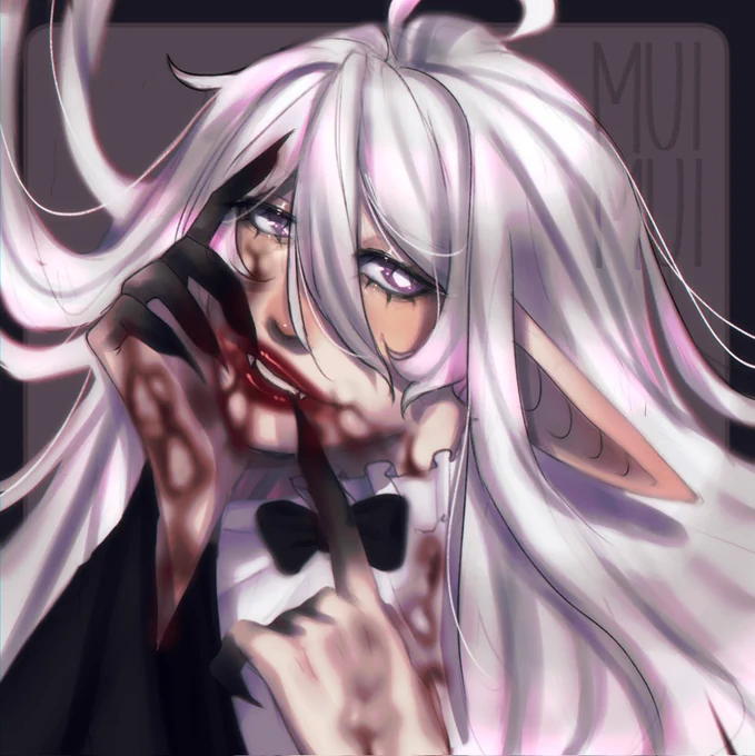 C0mm for magnificent @/insomnaec  I really like how it's turned out, I enjoyed drawing blood too #muiillust #Vtuber #VtuberUprising