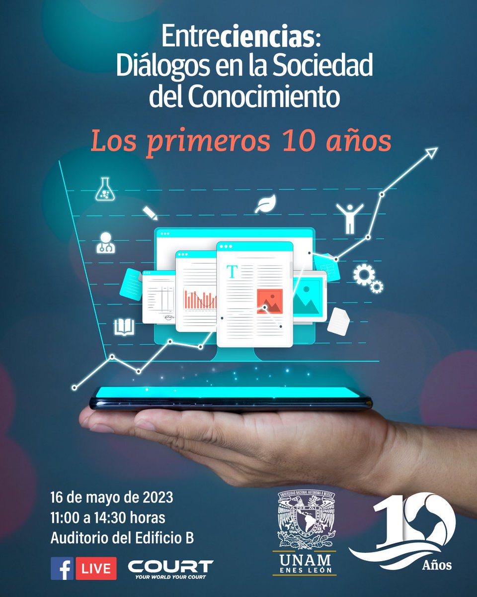 entreciencias's tweet photo. #SaveTheDate 

Conoce el #programa que hemos preparado para celebrar los primeros 10 años de #Entreciencias

📆 16/05
📍Auditorio B3 de la @ENESUNAMLEON 
🛑 Facebook Live https://t.co/Kv37f9uHkp https://t.co/XvKqXcS8Oj