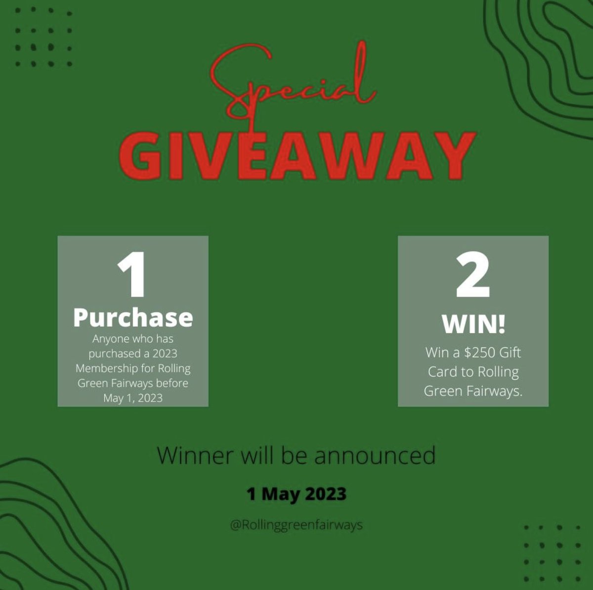 Anyone who has purchased a 2023 membership will be entered into a draw for $250 gift card! Drawn on Monday May 1, 2023