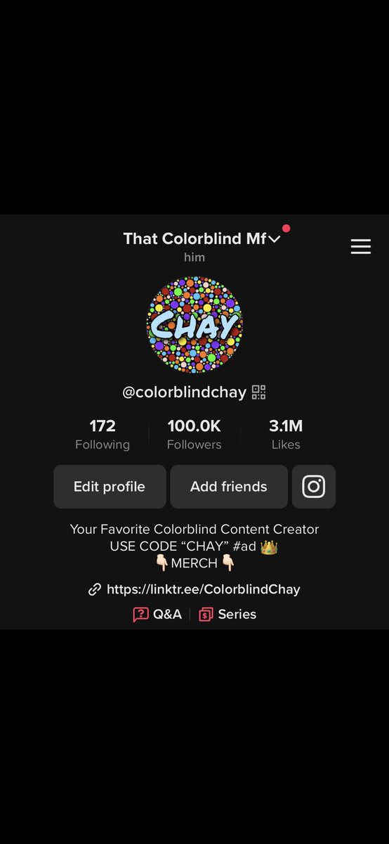 ColorblindChay's tweet image. 100 Fucking thousand man 🖤