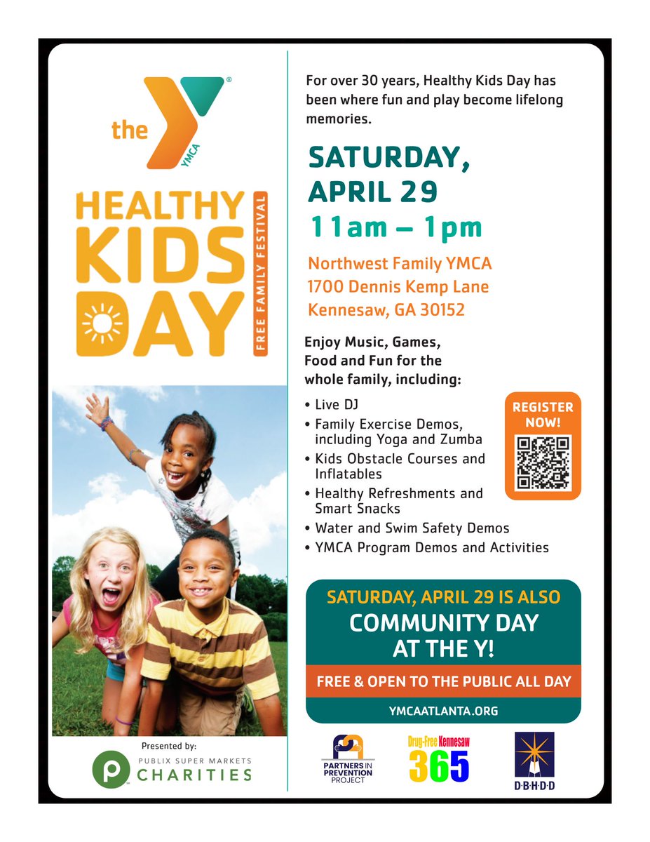 ymca_northwest's tweet photo. Tomorrow is the big day.

Join us for Healthy Kids Day on Saturday, 4/29 from 11am-1pm.

Free and open to the community. Register beforehand for a quick and easy check in process. #HealthyKidsATL https://t.co/Jqk08aQ4JH