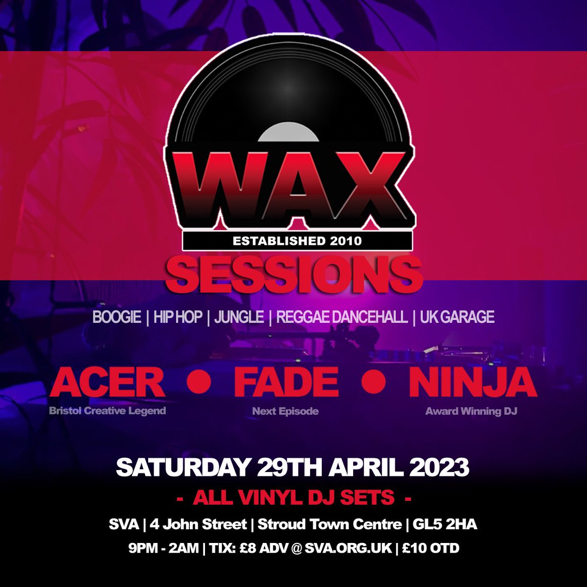 DeeJayFade's tweet image. On the flip side… I will be spinnin records alongside @AceroneUK &amp;amp; @Ninja_Xplode for #WAXSessions @SVA__ Saturday night &amp;amp; also performing my first back2back set with Mz Monique @RailwayChelt for @SteveAspey’s #InTheCorner all-Dayer Sunday!!!
