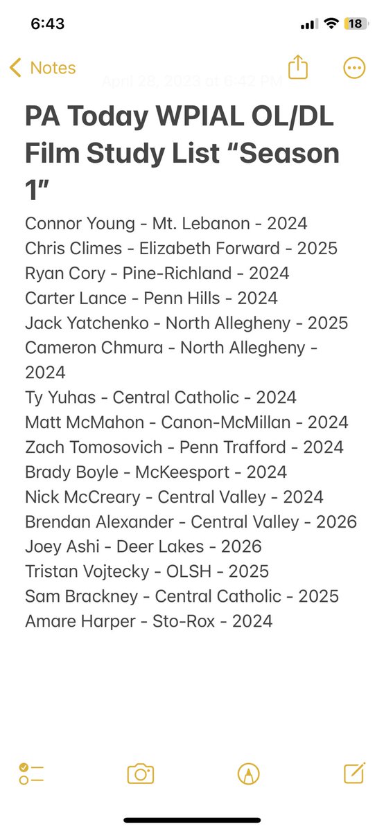 These are the WPIAL OL/DL who will be studied by <a href="/7Twice/">Cøåċħ B¥røn’s $0.02</a> and featured in Season 1 of the PA Today Film Study Series! 👇

#PAToday #TrenchDawgs #SeasonOne #WPIALFootball