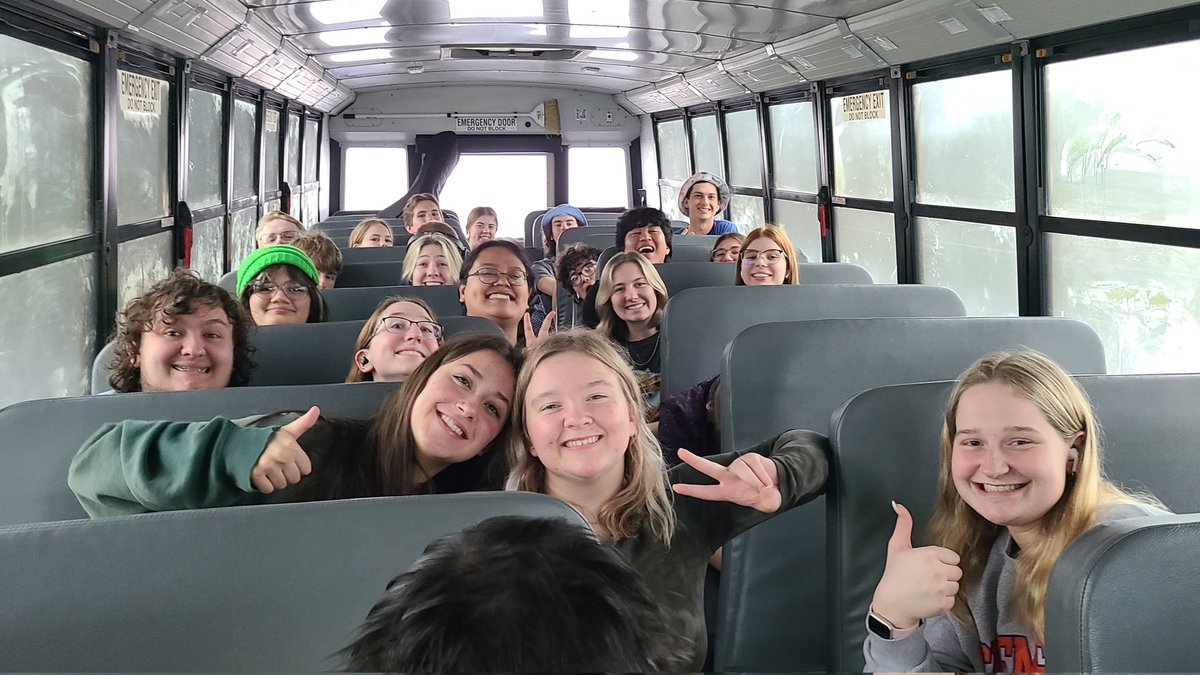 desotochoir's tweet photo. We're off to State!  2 busses, 1 box truck, 5 directors, 2 accompanists,  2 vans, 75 students and a partridge in a pear tree. Go Wildcats! https://t.co/yuCHiFUhpB