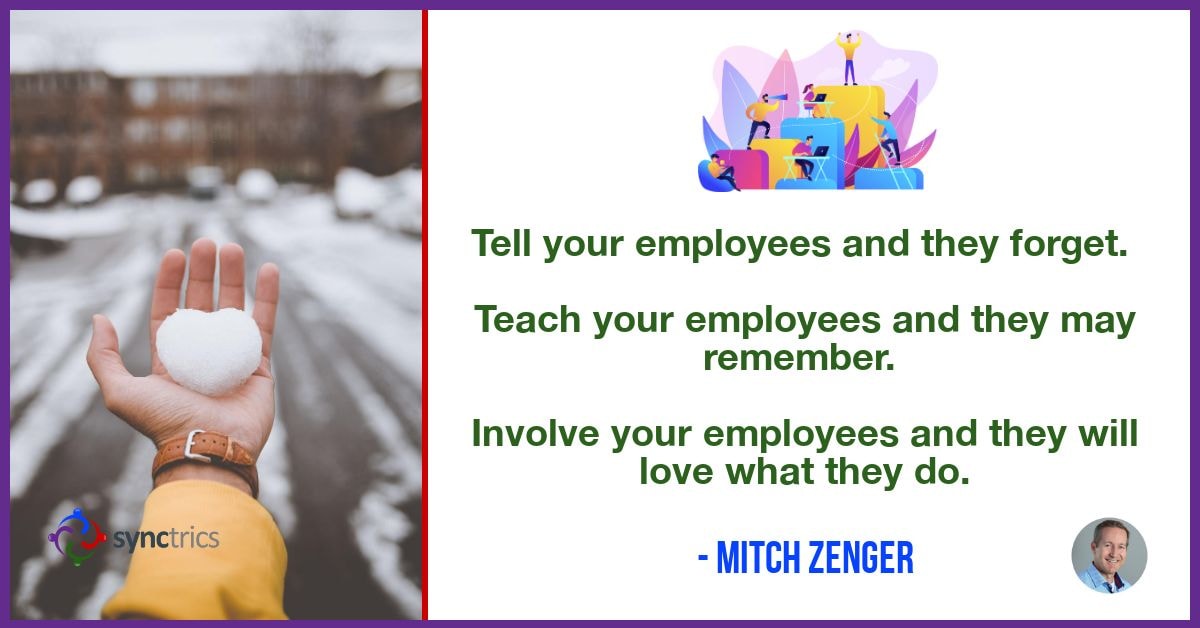Why can’t we get employees more involved in their engagement??
We need to let them own and control their personal fulfillment as they work together in teams!
<a href="/mitchzenger/">Mitch Zenger</a> <a href="/synctrics/">Synctrics - Optimizing Team Success</a> go.synctrics.com/synctrics
 #FutureOfWork #PeopleAnalytics #Strengths #Wellbeing #Inspiration #Team