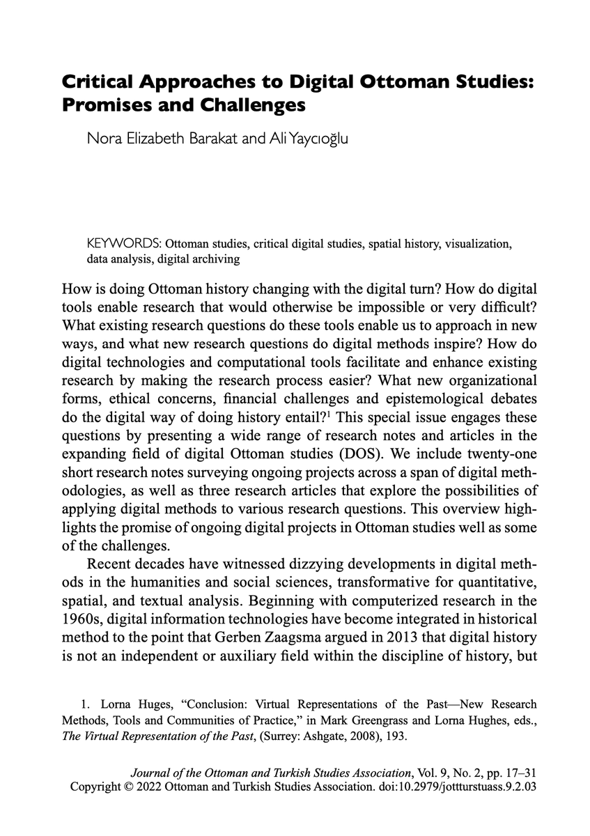Coming soon  - as an introduction to a spatial issue of JOTSA on Digital Ottoman Studies.