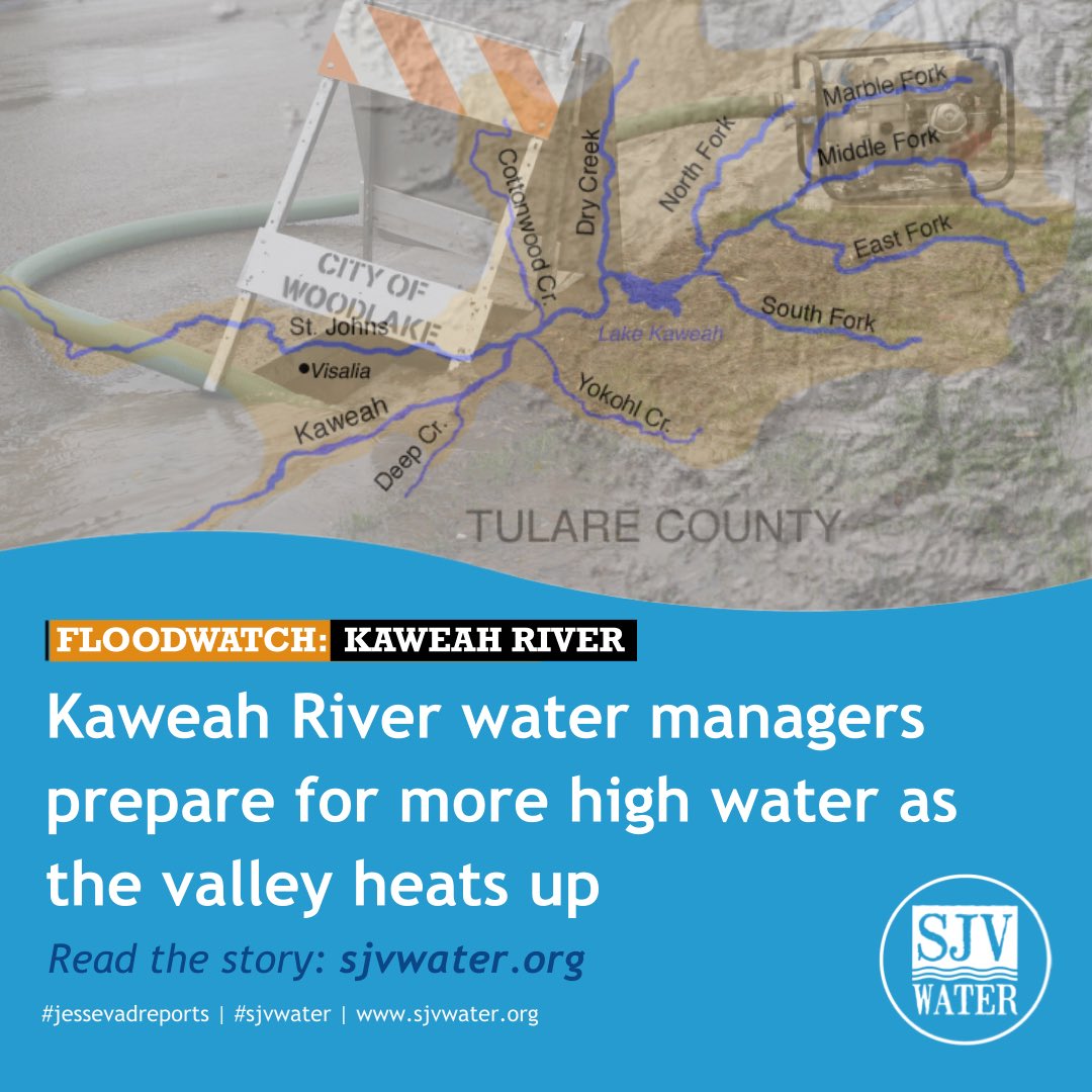 SJVWater's tweet photo. #kaweah #kaweahlake #woodlake #sjvfloods #sjvflooding @VadJesse reports. -#sjvwater Read the story: https://t.co/7Ndf9Uc06t https://t.co/uYbl99c6u8
