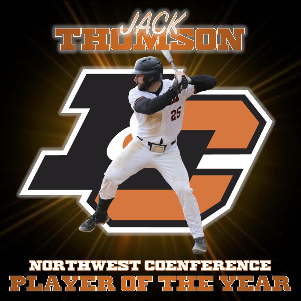 LCOttsBB's tweet photo. An extra special shoutout to super senior Jack Thomson for being named NWC Player of the Year for the second straight season!  He will no doubt be remembered as one of the greatest players to ever wear the Pioneer uniform. #RollPios https://t.co/4r58vGPWZI