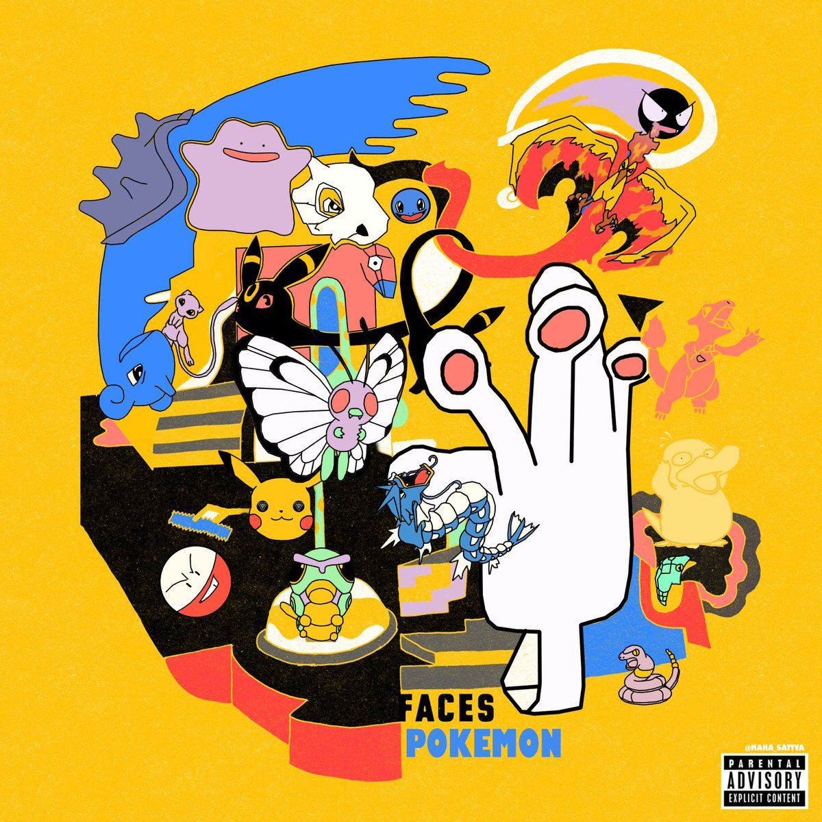 Today's Pokemon Album Cover is based on "Faces," by Mac Miller, 
"Pokemon Faces"

(oh yeah,TODAY every order on my shop over $10 gets a Free Print of this AUTOMATICALLY.)