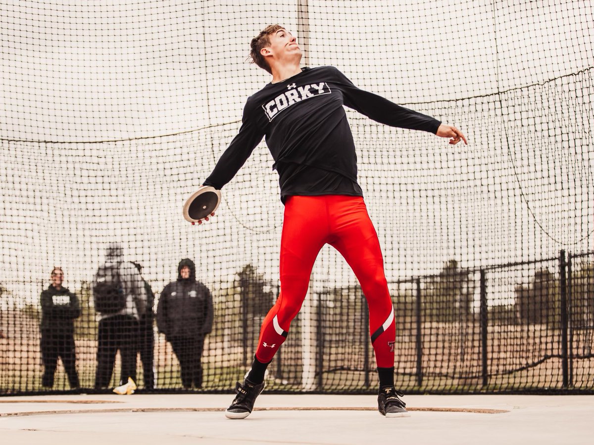 TexasTechTF's tweet photo. Our two decathletes wrap up the day for Tech competing in the men's 'B' discus section.

5. Cole Omlin - 42.85 (140-7) (PB, final throw 💪)
7. Joe Keys - 41.64 (136-7) (PB) https://t.co/QyrPUMTs03