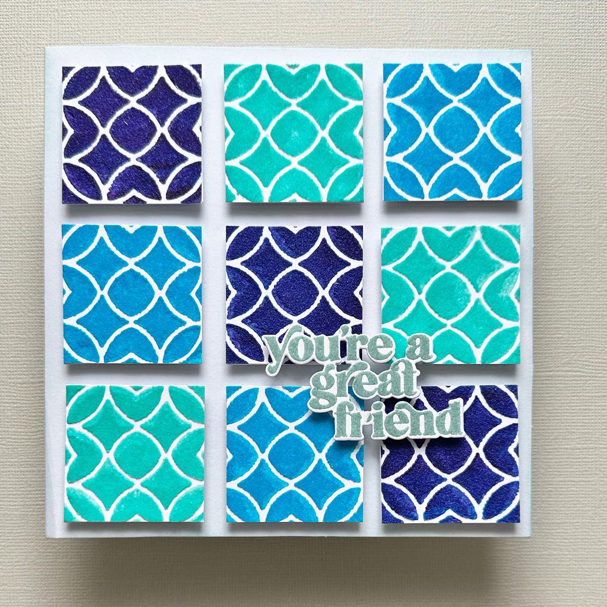 stampers_anon's tweet photo. Tile Work 💙✨ #timholtzstencils Latticework
🎥 #instareel https://t.co/p6fl98wM78
✂️ #handmade by @craftavide
#latticework #tilemaking #crafts #DIY #mixedmedia #onlineshopping #stampersanonymous #timholtz #handmadecards https://t.co/r4CNOEsNUP