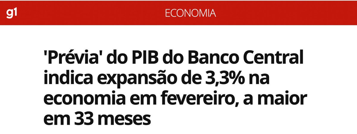 Mais um indicador de crescimento na economia. O Índice de Atividade Econômica do Banco Central subiu 3,32% em fevereiro, valor bem acima das estimativas, que apontavam 1,2%.