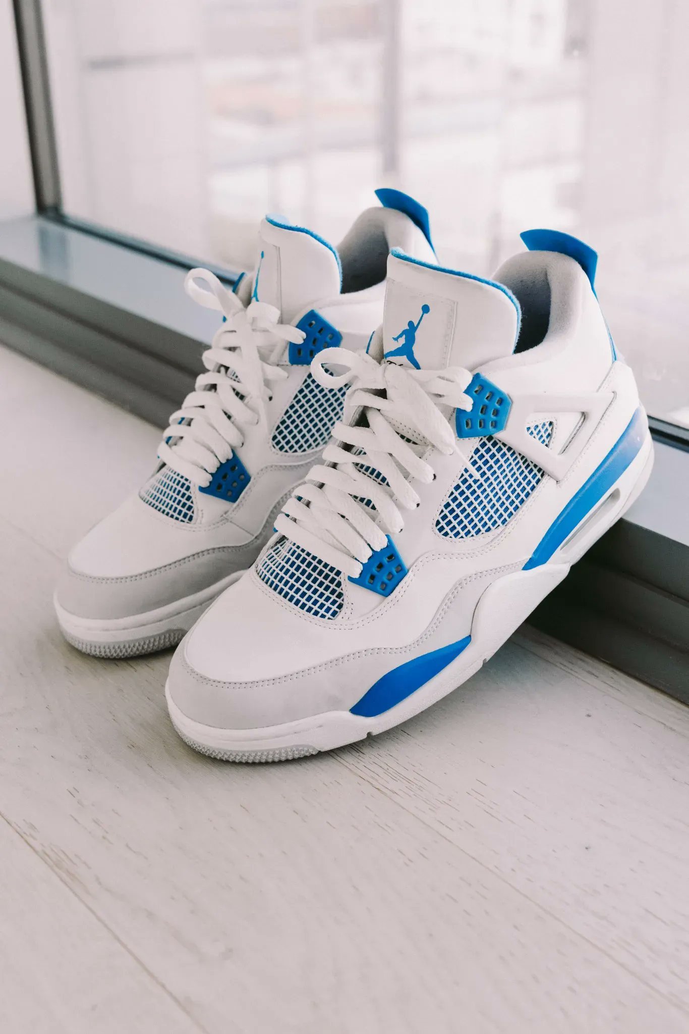 First Look: Off-White x Air Jordan 4 Military Blue - JustFreshKicks