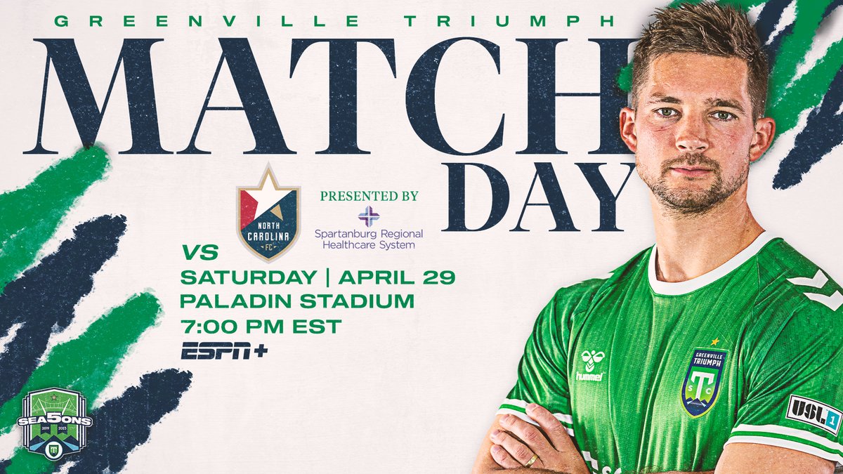 GVLTriumph's tweet photo. IT'S MATCH DAY ‼️

We take on @NorthCarolinaFC at 7:00 PM in Paladin Stadium! 

 🎟 Get Tickets: https://t.co/RPmBe3PxHP https://t.co/X3m9TqG272