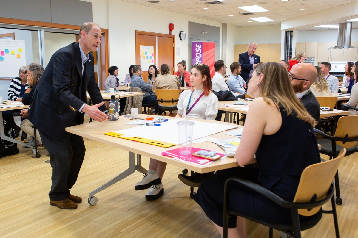 YorkHouseSchool's tweet photo. BC teachers were invited to YHS for a #DukeofEdinburghAward workshop. We had the opportunity to welcome His Royal Highness, The Prince Edward, Duke of Edinburgh to learn about how this program is offered to students. YHS has 95 participants! @dukeofedcanada @intaward https://t.co/VLVpo698KS