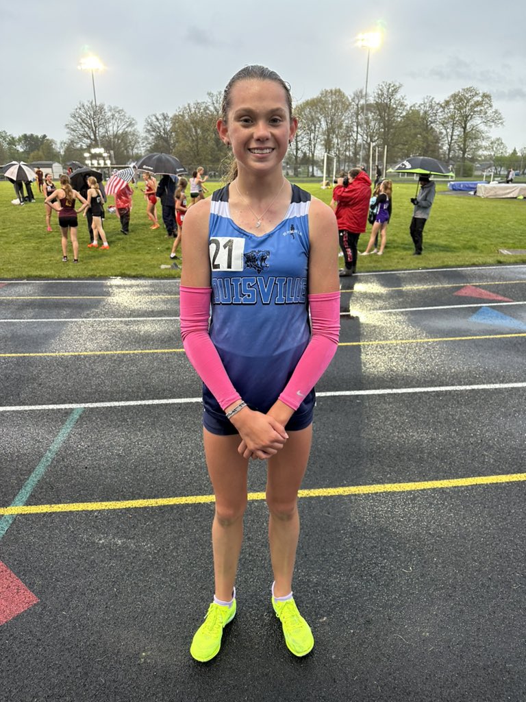 KaileyZagst's tweet photo. Kylah Meyer from Louisville runs a 5:14.80 to win the girls 1600m run. @OHMileSplit #Perry910Invitational https://t.co/gvF9tllrQg
