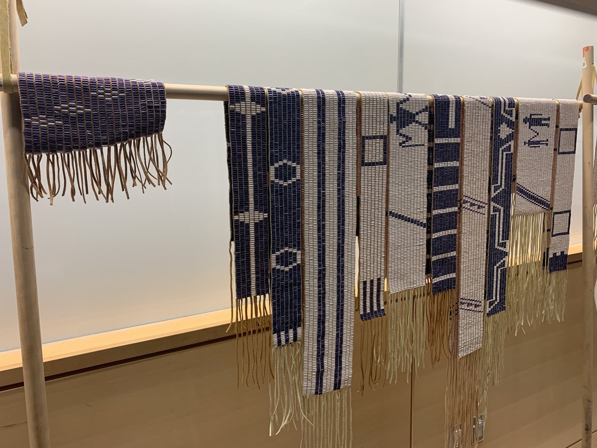 jesannwa's tweet image. #grateful to Brian Charles for teaching us about the history of #Anishinaabe Wampum Belts. I had no idea the history of this land had been recorded in this way! And far more accurately than my colonizing ancestors did might I add! #IkMath2023 #Truth #History