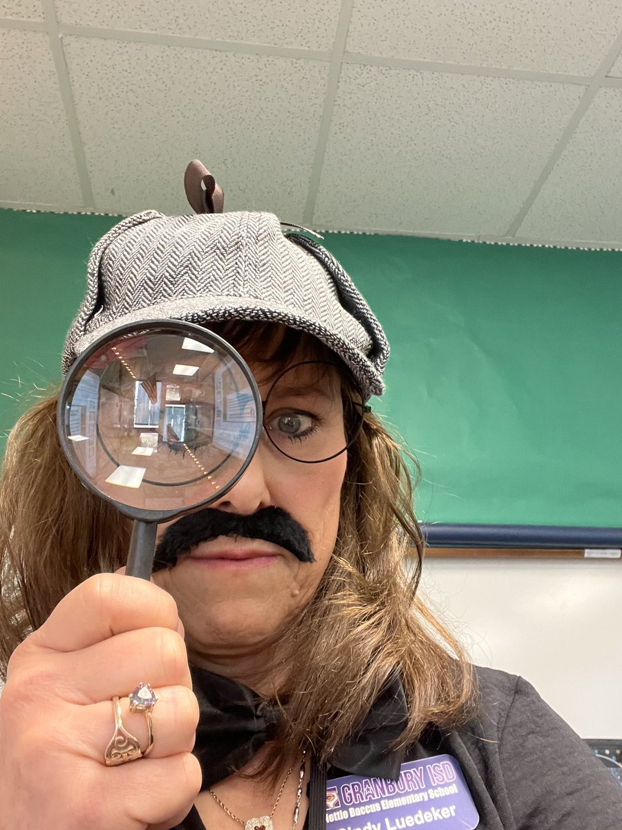 Day 5–Detective Day for Math STAAR Bootcamp #Baccus3rd ”We have a clue about the STAAR!” 🕵️🔍🕵️‍♀️#GranburyISD #mathisfun 
We followed clues to solve math mysteries with perimeter, area, and geometric shapes!