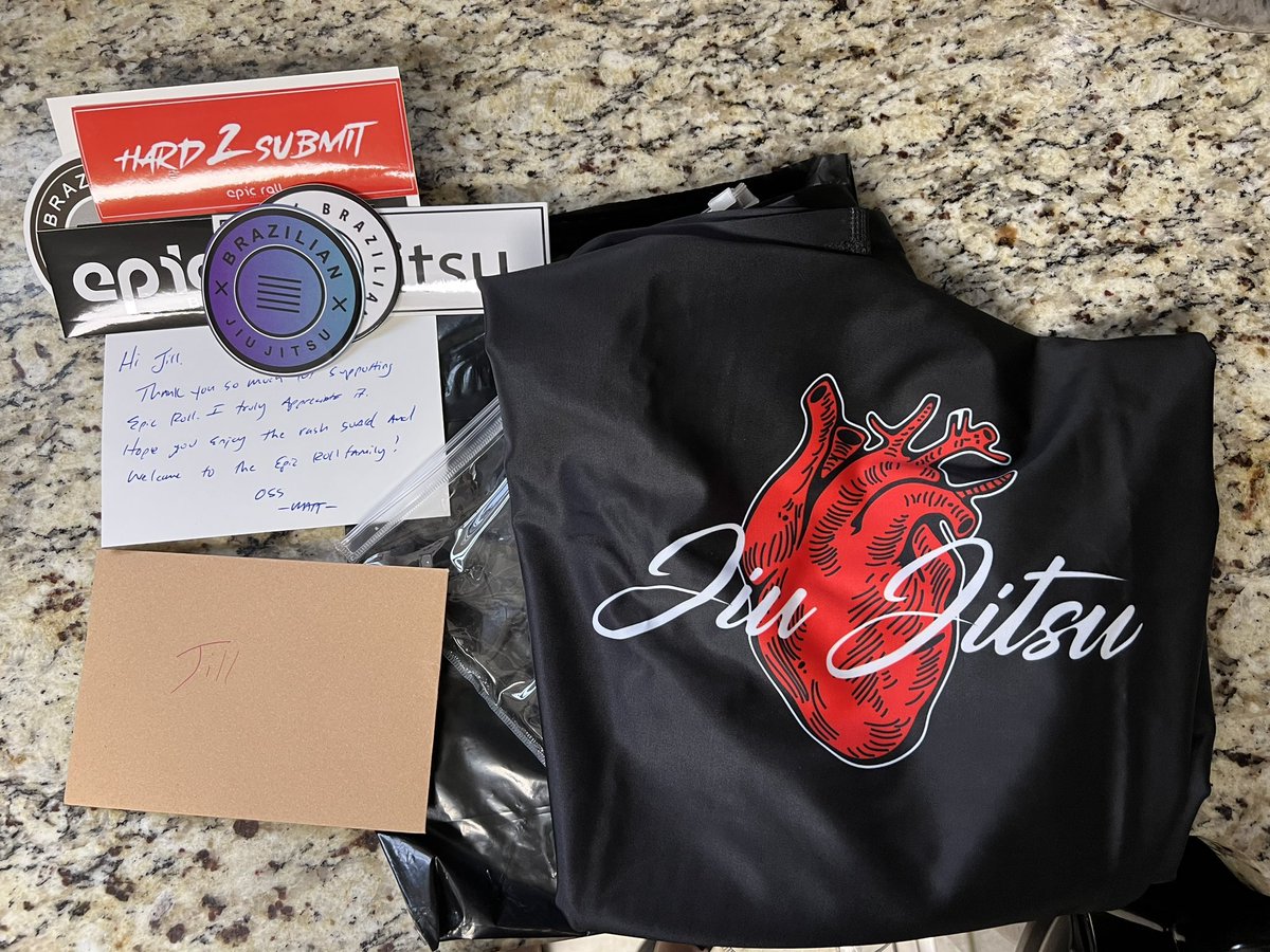 Refreshing ex of a company doing everything right! I ordered one item ($60?) A handwritten thank you note, stickers, & perfect packaging! It’s inspiring to see a company, returning to high touch, customer appreciation. #epicrollbjj #brazilianjiujitsu 
epicrollbjj.com