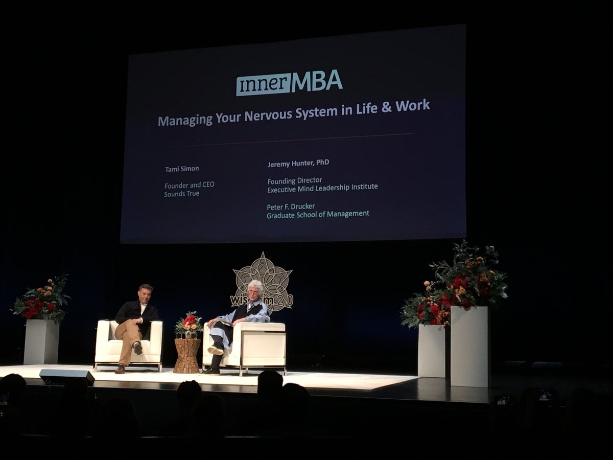 Jeremy Hunter &amp; Tami Simon. His is the most favorite class at the Inner MBA. He answers the question how do we manage ourselves sanely in an insane world.  ⁦<a href="/Wisdom2conf/">Wisdom 2.0</a>⁩
