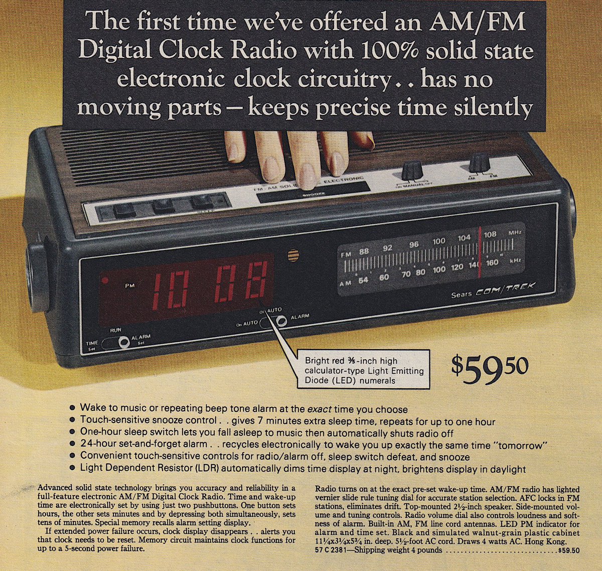 RetroNewsNow on Twitter "1978 Sears Catalog — AM/FM Digital Clock Radio"