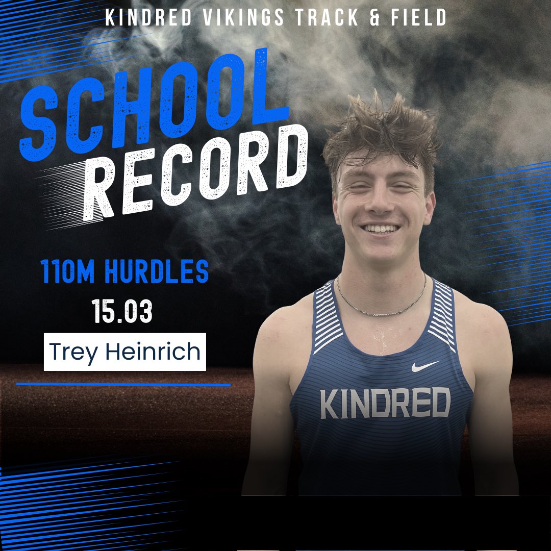 ‼️SCHOOL RECORD‼️
💥STATE QUALIFIER💥
🥇EVENT CHAMPION🥇

Trey ran a great 110m Hurdles today and broke the school record with a 15.03! He also took 1st place in a very fast race &amp; SQ again. Congrats Trey! 🙌🏻

The previous record was held by Kadin Olson (2019 - 15.20).