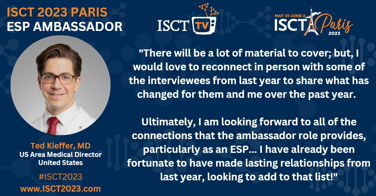ISCTglobal's tweet photo. @Dr_ConneCTed , one of our 2022 ESP Ambassadors, will join ISCT TV for the second year to bring you behind-the-scenes features and highlights from each day!

Not registered for ISCT 2023 Paris yet?

Register Now - https://t.co/njIhC554YO

#ISCTGlobal https://t.co/EaHJ6A09xy