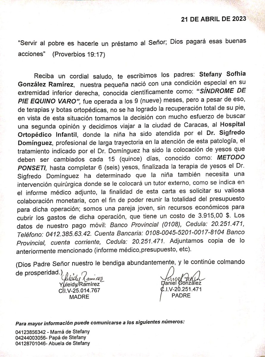 Elias_Cabeza's tweet photo. Niño de 3 añitos, requiere de un RT en solidaridad para que sea atendido, ya que padece de pie equino y sus familiares no cuentan con los recursos necesarios para su intervención.
@dcabellor @jaarreaza @NicolasMaduro @ConCiliaFlores @luchaalmada @TarekWiliamSaab #JusticiaYReparación