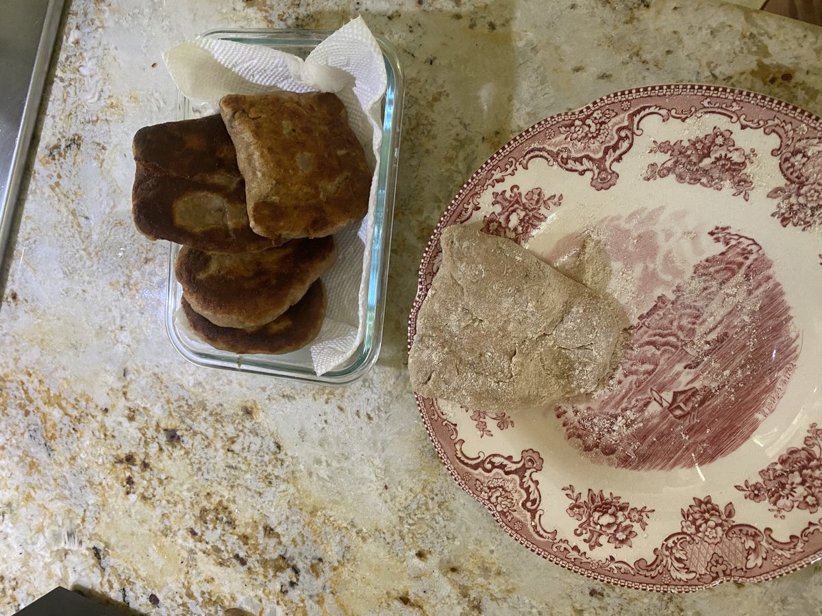 I made a quick late lunch for my mother and myself. Fried instead of baked but only for added quickness lol. Added spelt flour and sea salt to the potatoes.