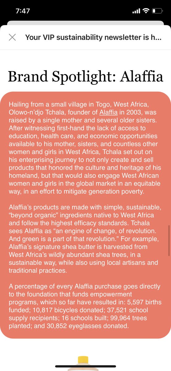 kyles161's tweet photo. I loved reading about @AlaffiaSkinCare’s story. And hope to read more empowering brand stories like this. 💗 Also, I’m so excited for the coming newsletter. In fact, I think I will start composting this summer! I love being a @grovecollab VIP member!! https://t.co/1Pkg7tYJW3